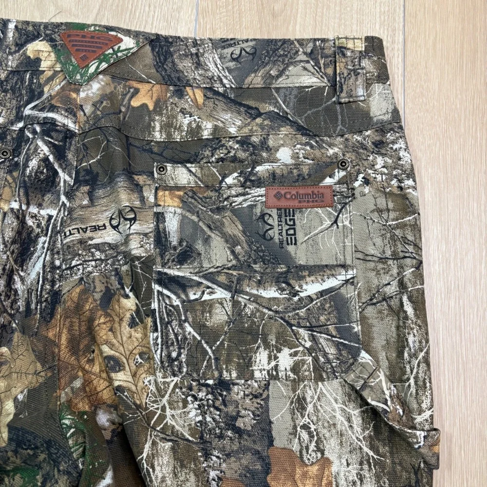 Columbia PHG Realtree Edge Camo Hunting Cargo Pants Mens 38x32 Brown Green